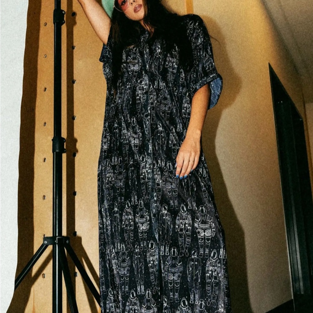 Astronaut Plissé Shirt Dress